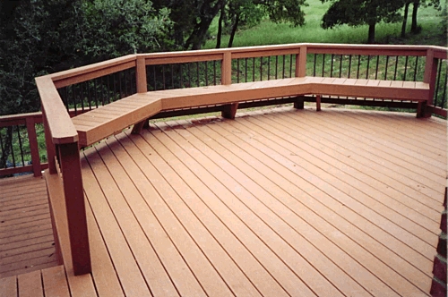 Split-Level Composite Deck with Bench Seating 