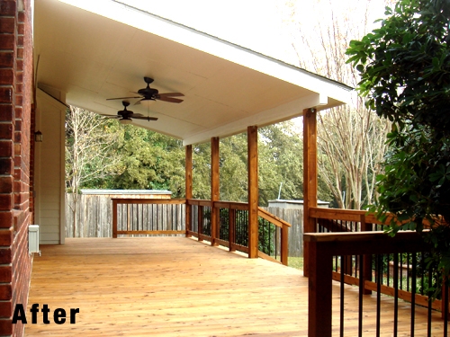 New Stained Cedar Deck with Wood Cover
