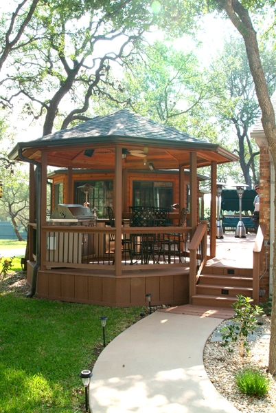 Open Cedar Gazebo with Outdoor Kitchen 