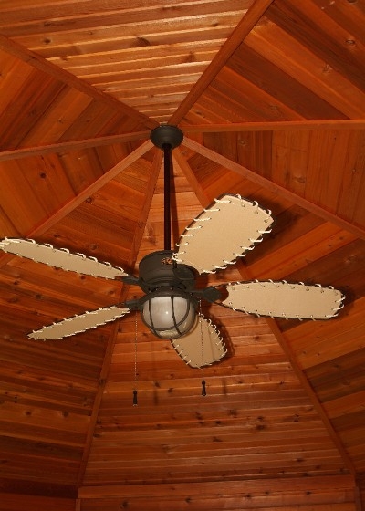 Cedar Gazebo Octagonal Ceiling and Fan 