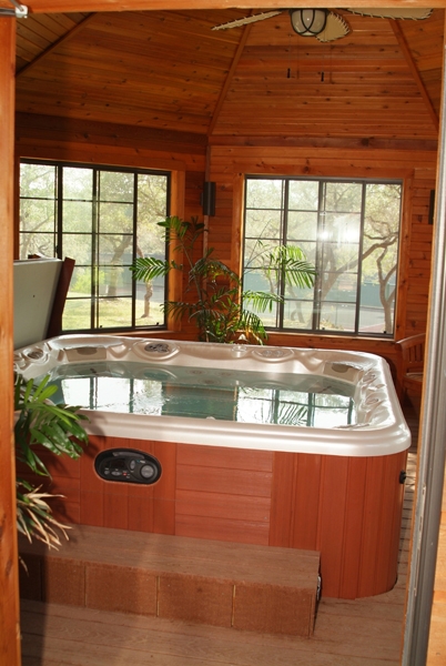 Composite Hot Tub Deck with Cedar Custom Gazebo