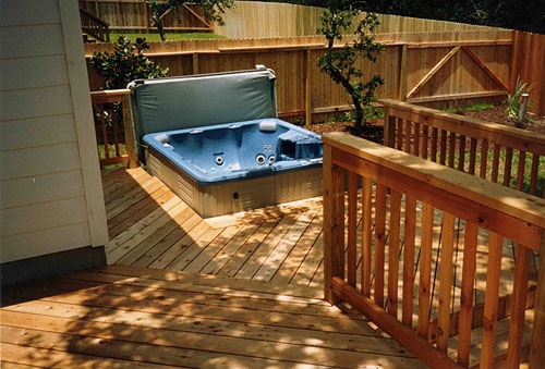 Treated Lumber Spa Deck 