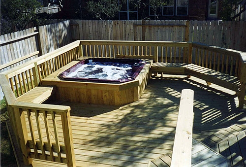 Treated Lumber Spa Deck 