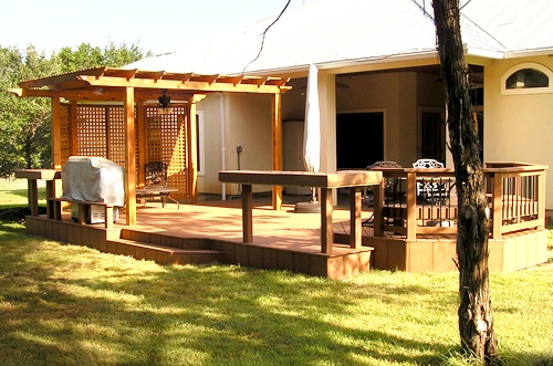 Combination Composite Deck and Cedar Pergola 