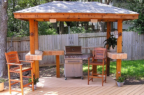 Outdoor Kitchen wired for light and sound 