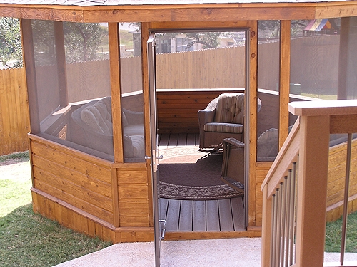 Cedar Gazebo with Glass Door