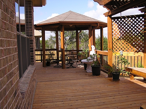 Stained Cedar Gazebo and Deck