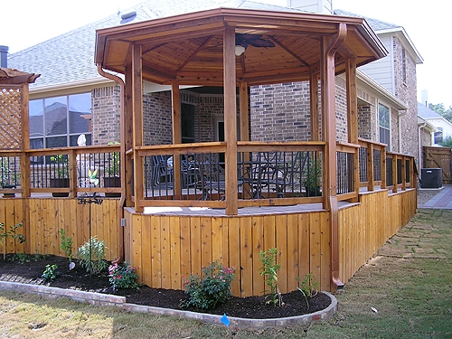 Cedar Gazebo with Skirted Cedar Deck