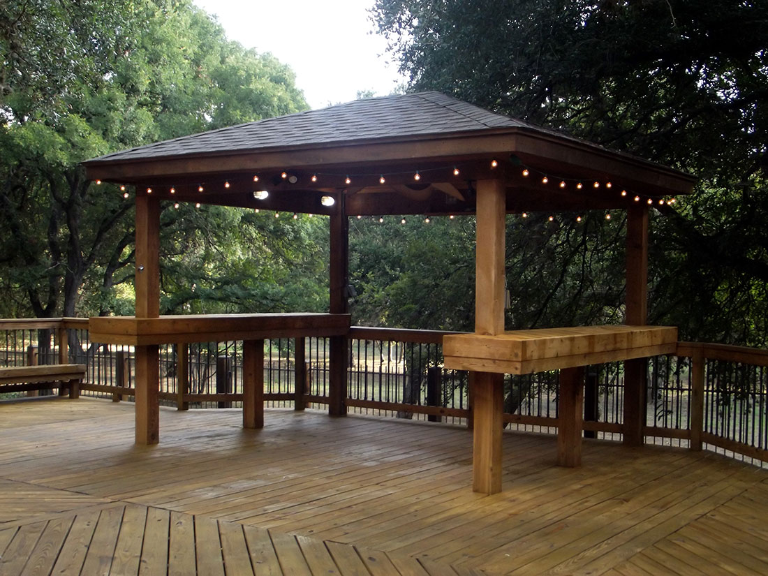 gazebos gazebo deck cedar decks built bar antonio san treated pine outdoor meant