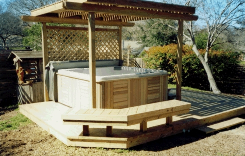 Treated Lumber Hot Tub Deck