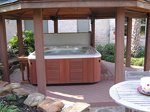 Composite Flooring and Cedar Gazebo with Lighting