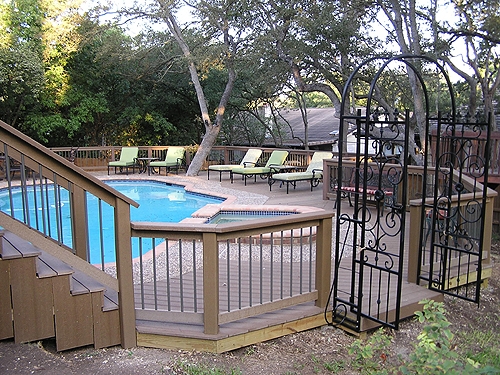 Composite Pool and Hot Tub Surround Deck