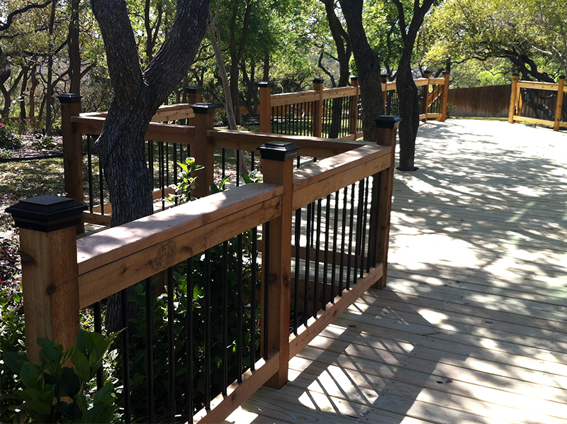 Decorative Post Caps, Redwood Railings, and Decorative Balusters