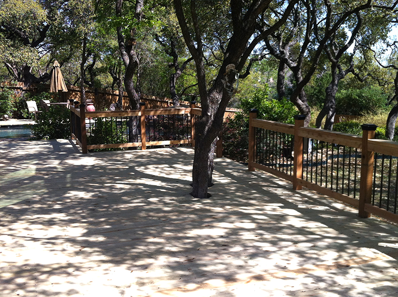 Large Treated Pine Deck Built Around Existing Trees