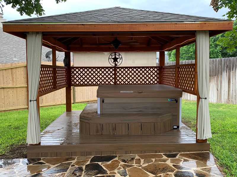 Covered Composite Hot Tub Deck